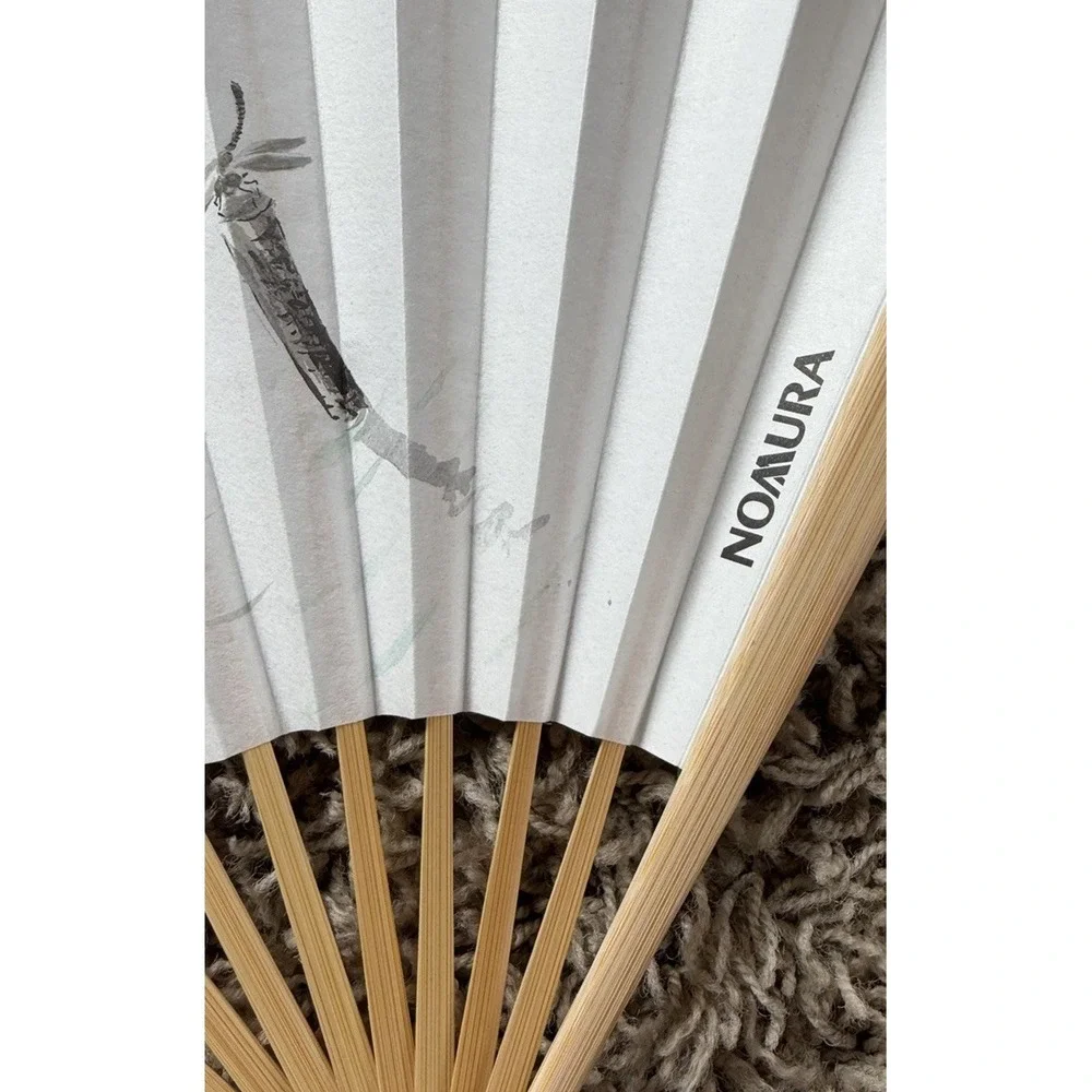 Lot Of Five Folding Hand Fans Wooden And Paper - Picture 7 of 10